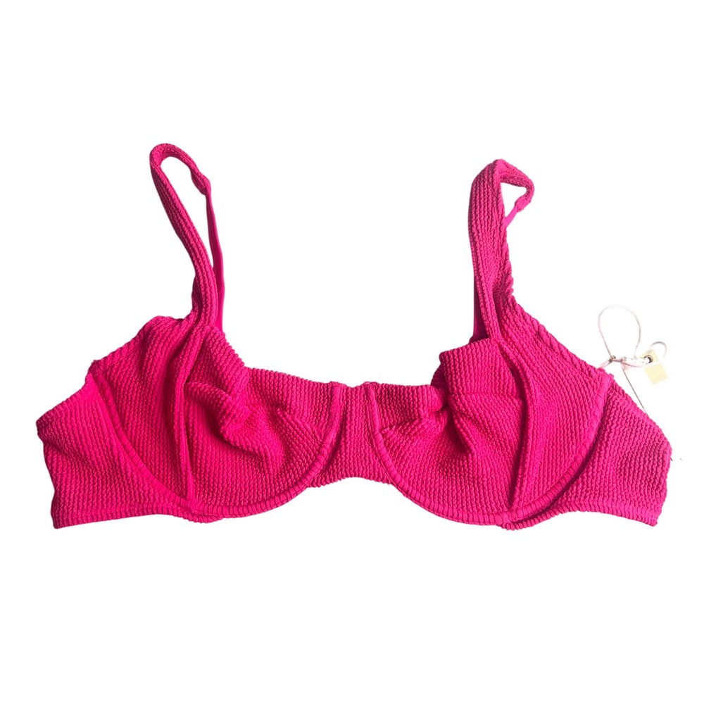 Good American Always Fits Demi Bikini Top Plus Sz 4XL Pink Underwire NWT